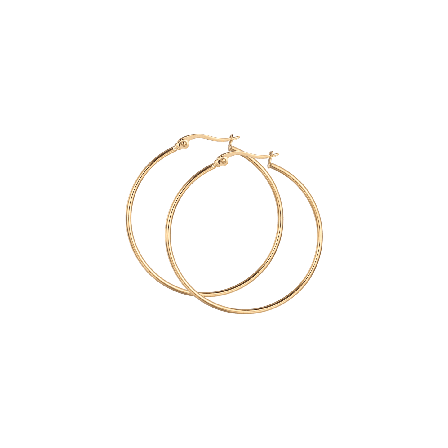 PENDIENTES DE ARO DE ACERO CHAPADO EN ORO DE 35 MM DE DIÁMETRO PARA MUJER