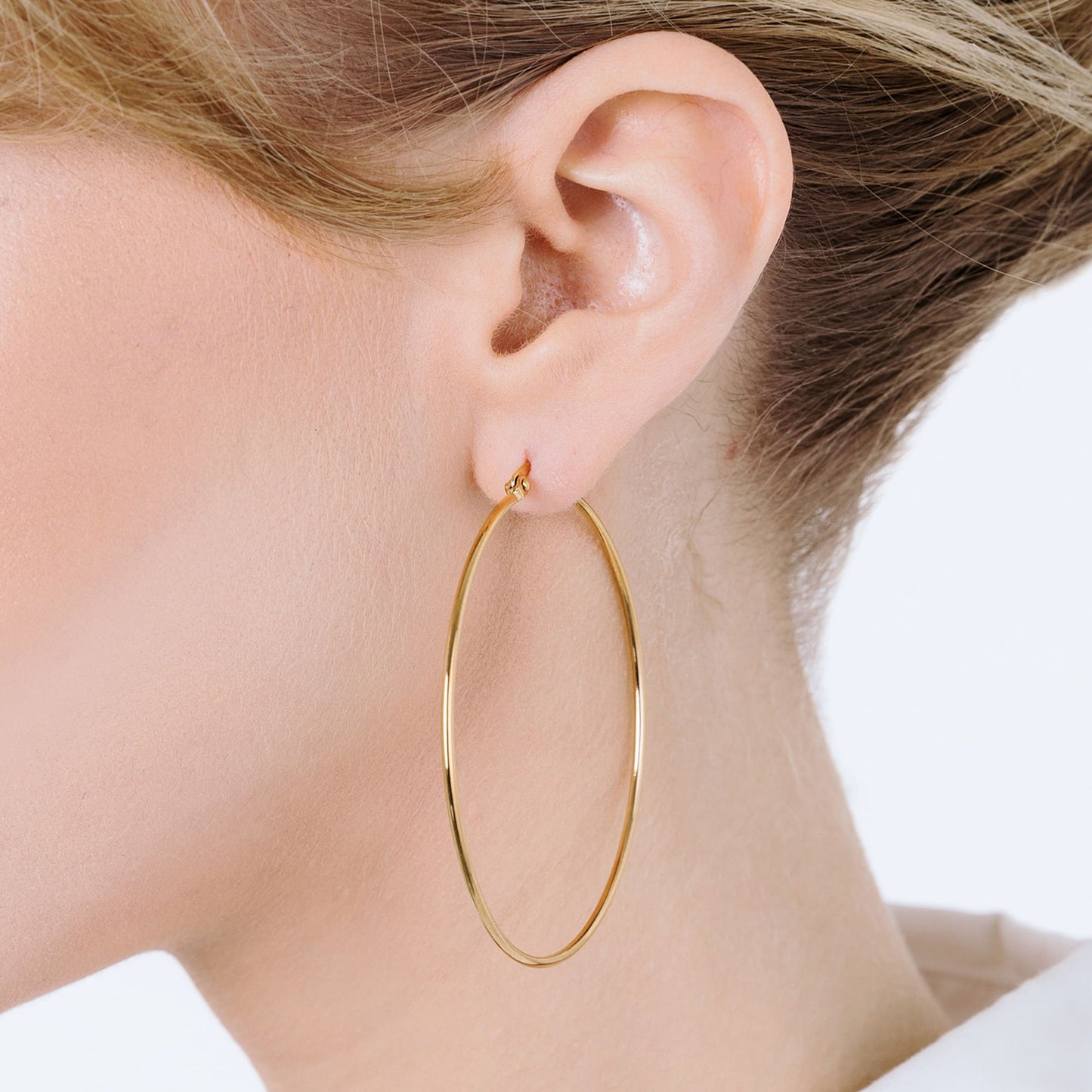 PENDIENTES DE ARO DE ACERO DE 54 MM DE DIÁMETRO PARA MUJER