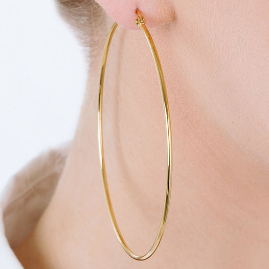 PENDIENTES DE ARO DE ACERO DE 63 MM DE DIÁMETRO PARA MUJER