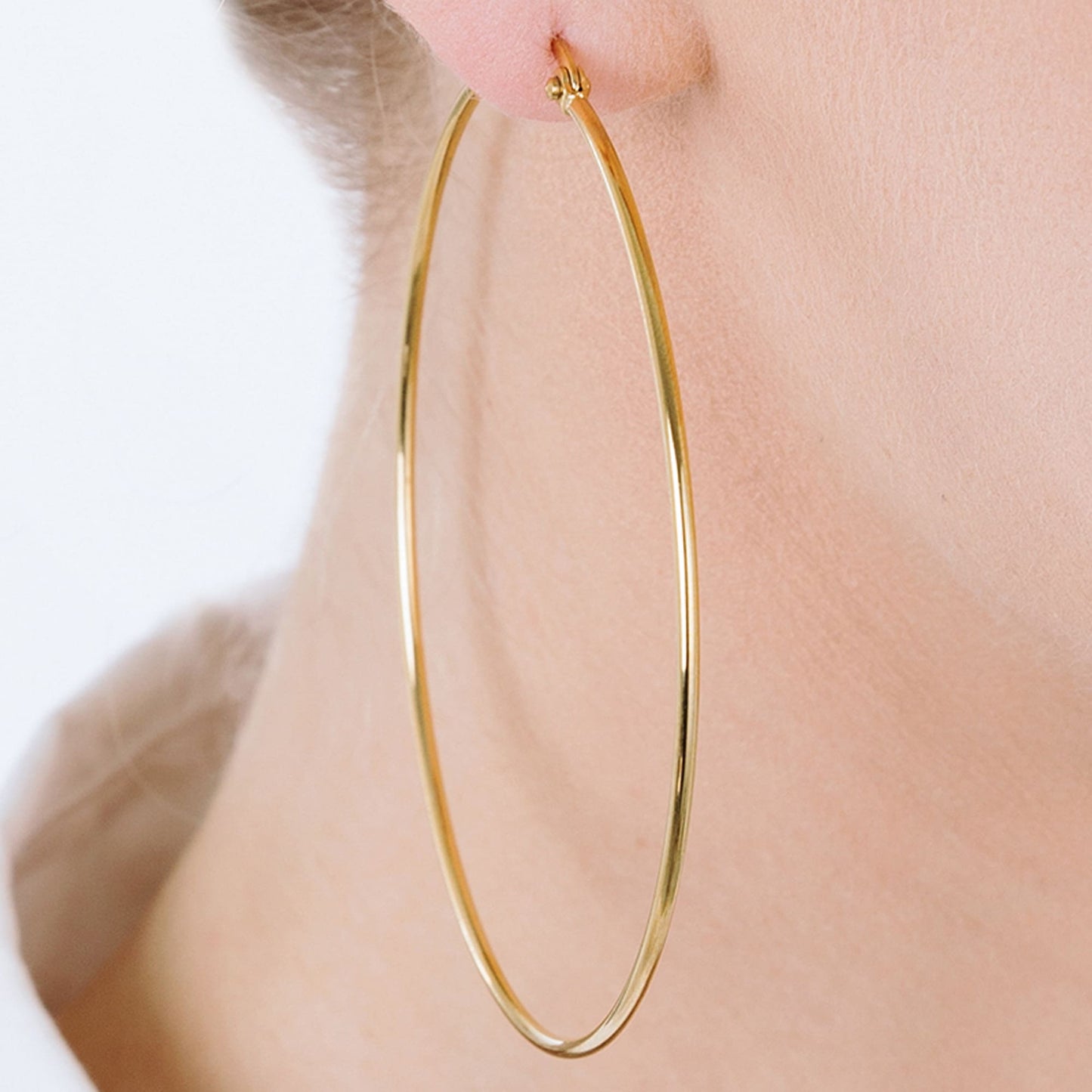 PENDIENTES DE ARO DE ACERO DE 63 MM DE DIÁMETRO PARA MUJER