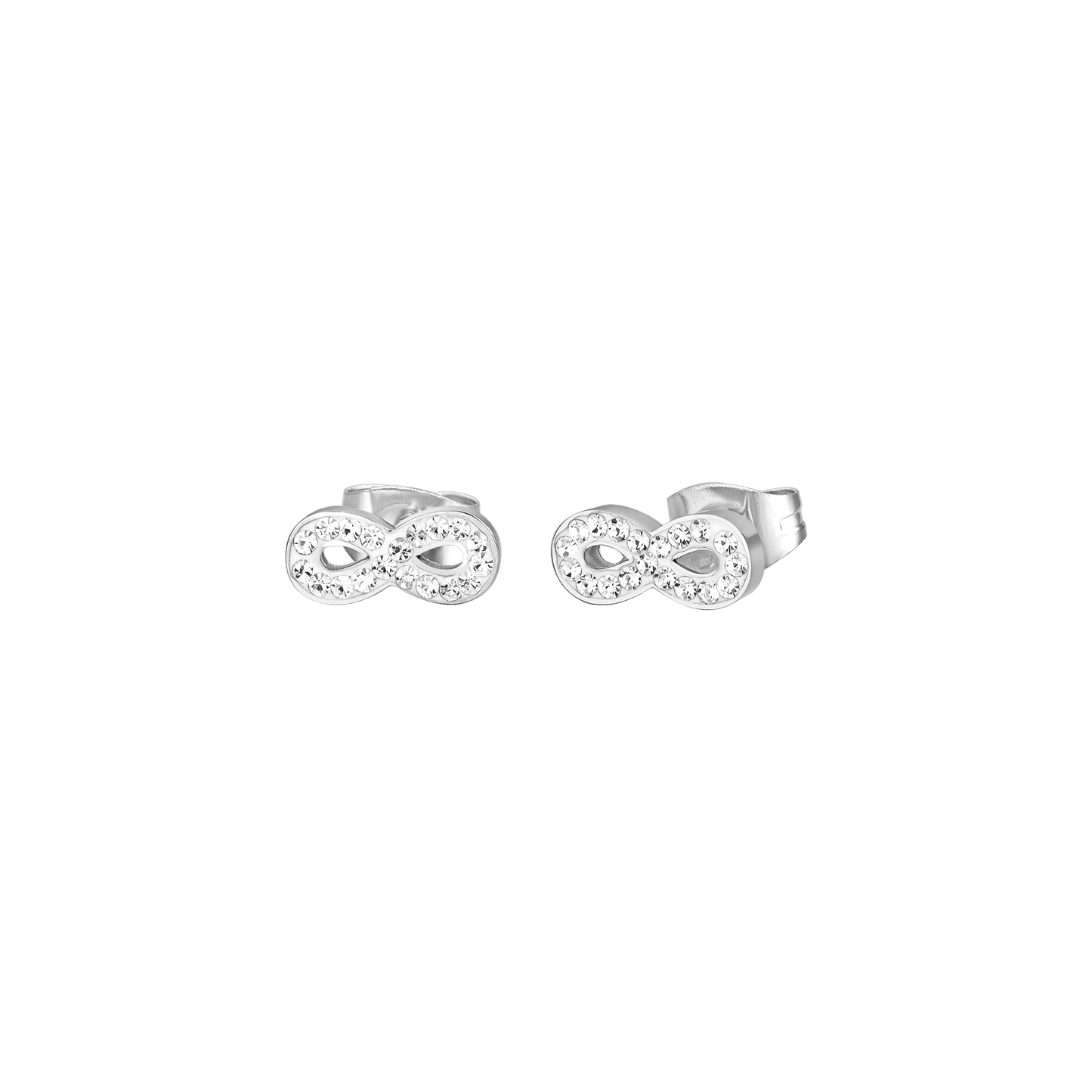 PENDIENTES DE ACERO PARA MUJER CON INFINITO Y CRISTALES