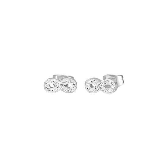 PENDIENTES DE ACERO PARA MUJER CON INFINITO Y CRISTALES