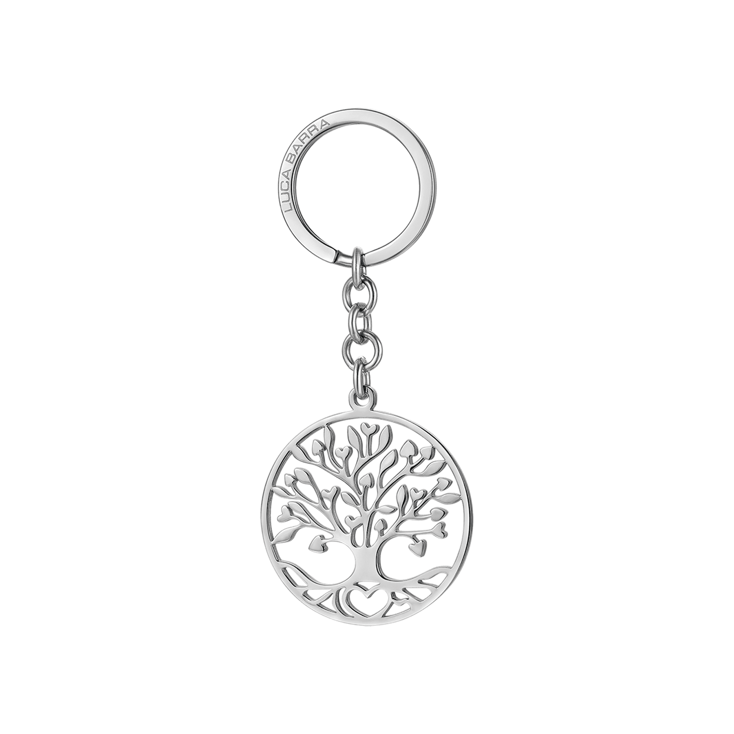 LLAVERO DE ACERO PARA MUJER CON ÁRBOL DE LA VIDA