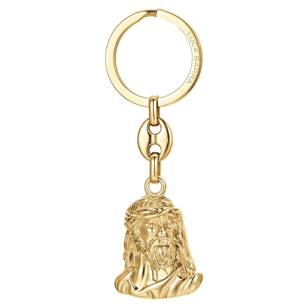 LLAVERO HOMBRE IP ORO ACERO HOLY FACE