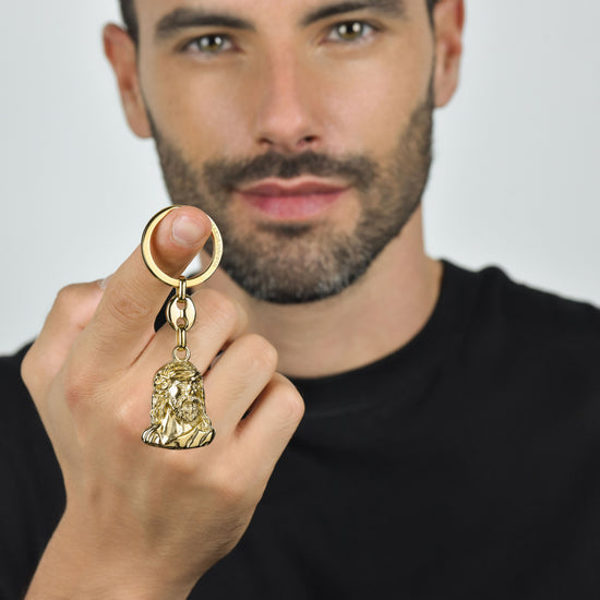 LLAVERO HOMBRE IP ORO ACERO HOLY FACE