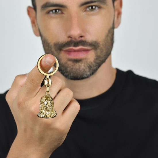 LLAVERO HOMBRE IP ORO ACERO HOLY FACE