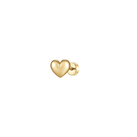 PIERCING ORECCHIO DONNA IN ACCIAIO FORMA CUORE COLORE ORO