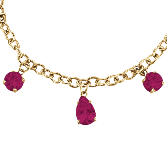 PULSERA DE ACERO DE ORO PARA MUJER CON CRISTALES Luca Barra