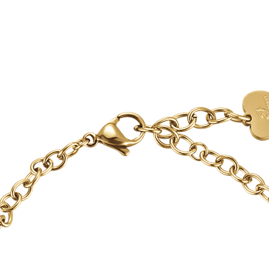 PULSERA DE ACERO DE ORO PARA MUJER CON CRISTALES Luca Barra