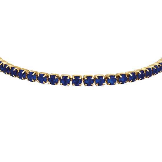 PULSERA DE TENIS PARA MUJERES EN ACERO ORO IP CON CRISTALES AZULES Luca Barra