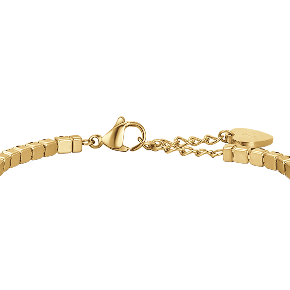 PULSERA DE TENIS PARA MUJERES EN ACERO ORO IP CON CRISTALES AZULES Luca Barra