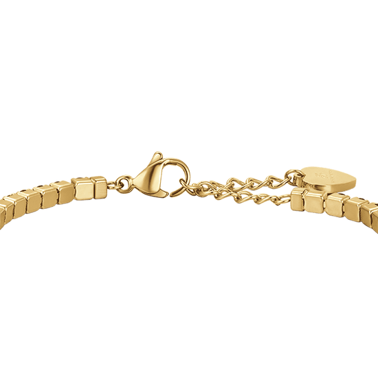 PULSERA DE TENIS PARA MUJERES EN ACERO ORO IP CON CRISTALES AZULES Luca Barra